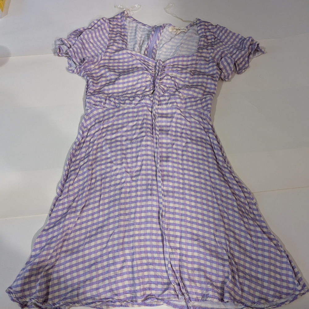 Rewind Lavender Checkered Mini Dress